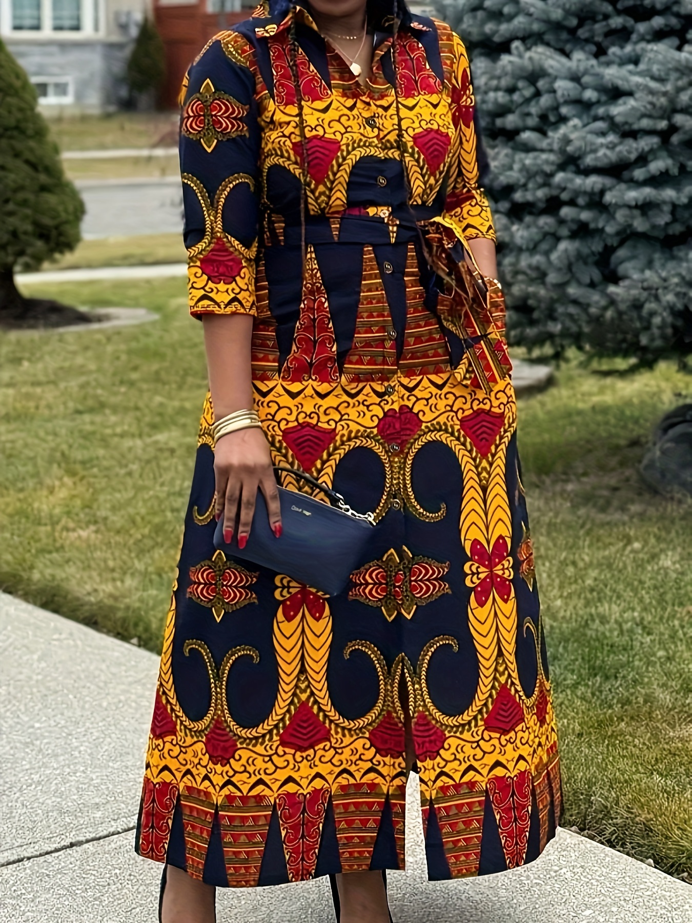 chinese dress ladies Women Vintage Linen Knee Length Dress Seniors Casual V Neck 3/4 Sleeve Dress  Elegant Retro Dress for Elderly Women at Amazon Women's Clothing store