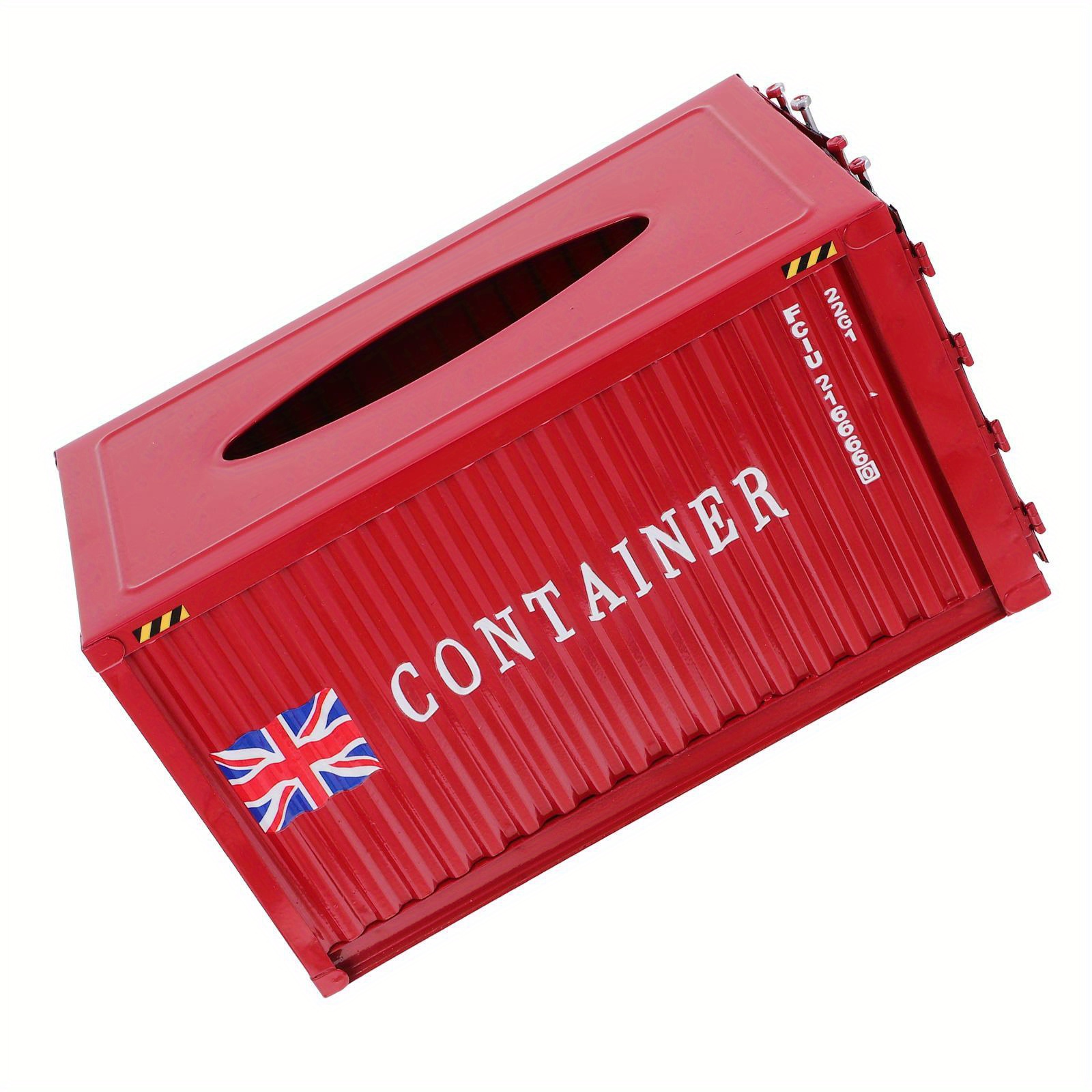 1pc industrial red tissue box sturdy construction compact square design for home office bathroom kitchen hotel car decorative organizer for tissues napkins receipts modern industrial decor storage container   rustic aesthetic durable construction napkin holder   businesses Product details 9