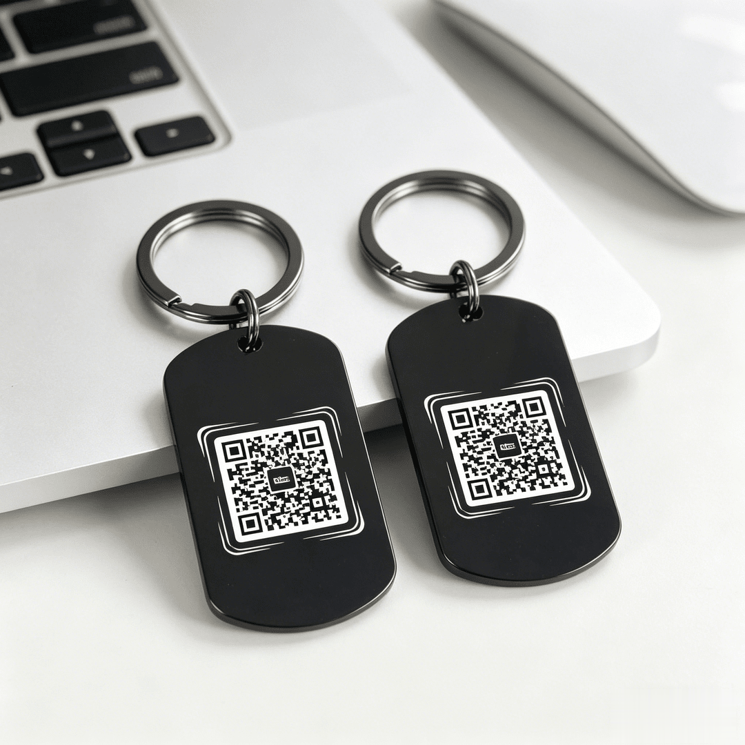 TEMU Black Custom Painted Stainless Steel Military Tag Keychain - Customizable With , Image, Or Text - Steel Anti-loss Tag For Elderly And -