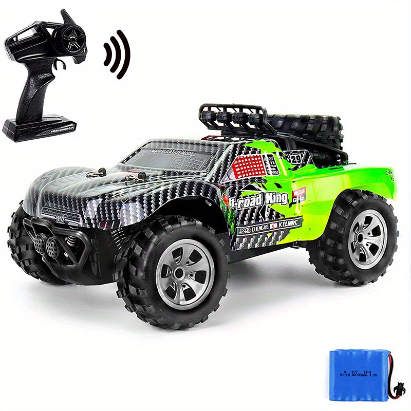 KYAMRC1:18 MPH High-Speed Off-Road RC Car - 2.4G Short Car Racing Climbing Vehicle, 4-Wheel Off-Road Design, USB Rechargeable, 4 Colors (Red/Green/Blue/White) for Outdoor Adventures, Adventure Gear, Durable Plastic Body