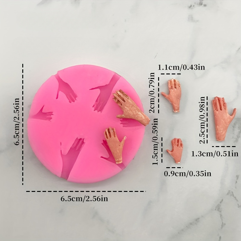 TEMU 1pc 6-hole Mini Hand Silicone Mold, For Soap Making, Scented Candles, Plaster, Polymer Clay And Crystal Resin Craft