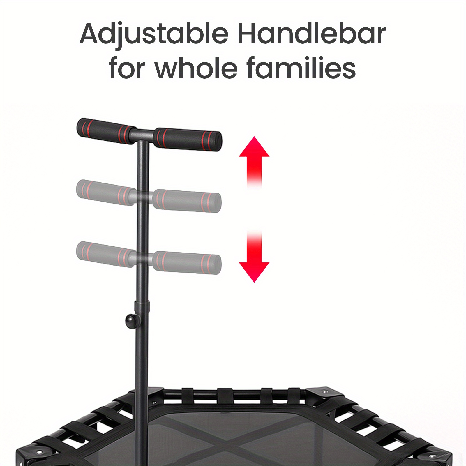 Black Heavy-Duty Portable Trampoline, 200kg Capacity, Foldable Design