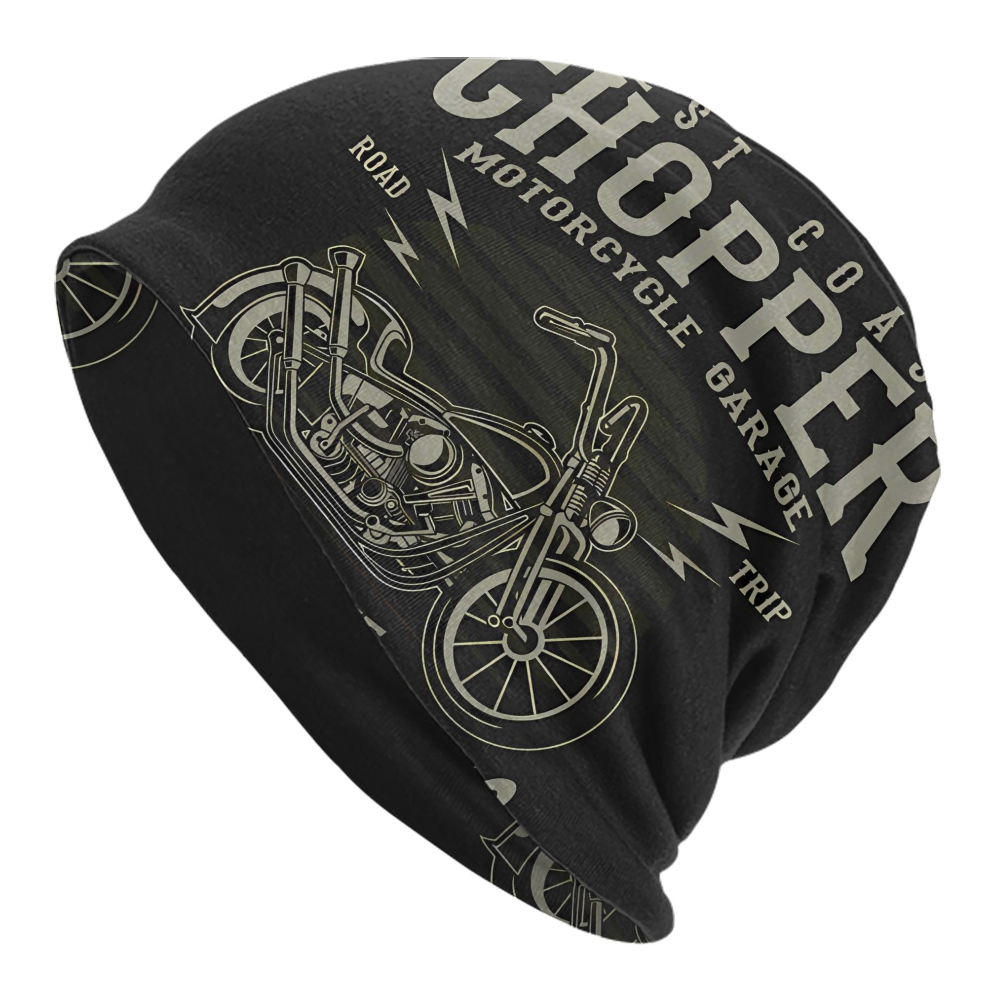 E-shop [Motor Cross] Unisex Beanie Mütze Ohne Krempe mit Retro-Muster für Streetwear