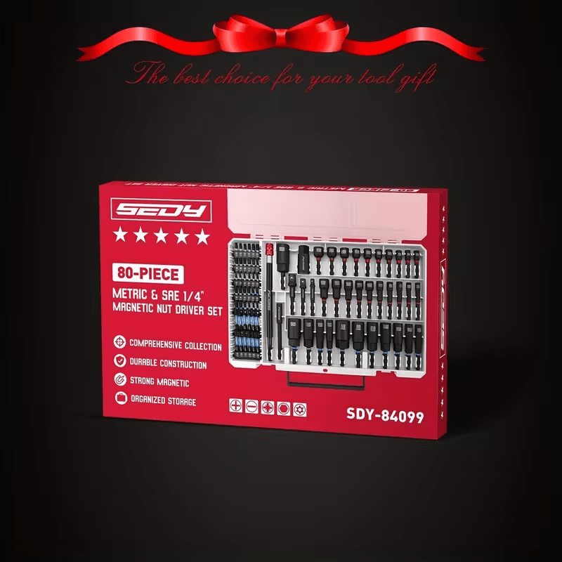 80pcs Impact Magnetic Nut Driver Set with Adapters