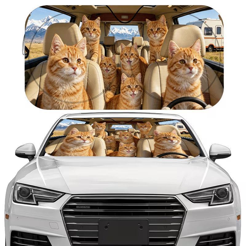 TEMU Car Windshield Sunshade, Windshield Uv-blocking Sun Visor Protector, Foldable Sun Shield, The Vehicle Cool, Uv Heat Reflection, Fun Car