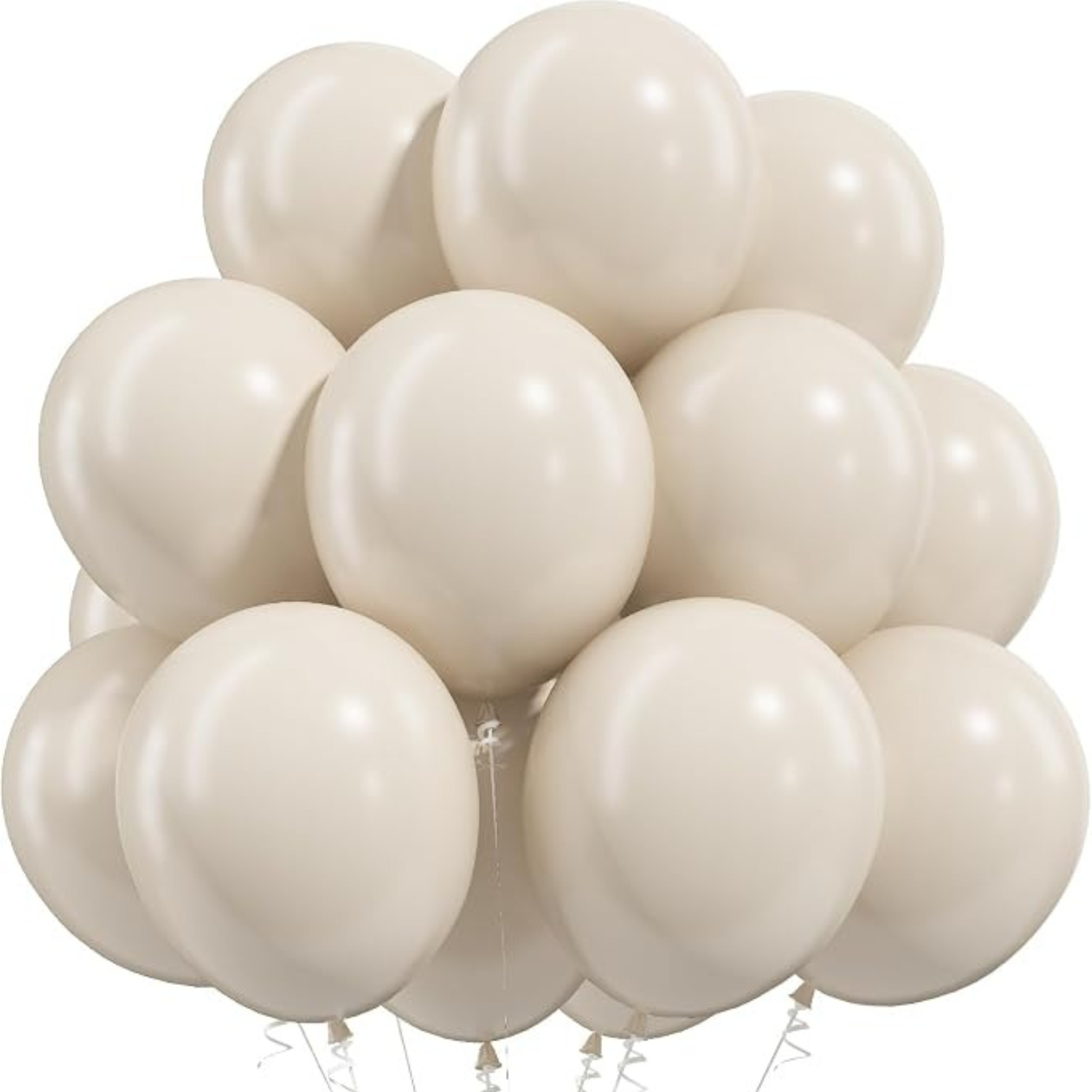 Image of Sand White Balloons 85-pack 10-inch Sand White Latex Party Balloons For Birthday Graduation Halloween Wedding Bachelorette New Year Decorations