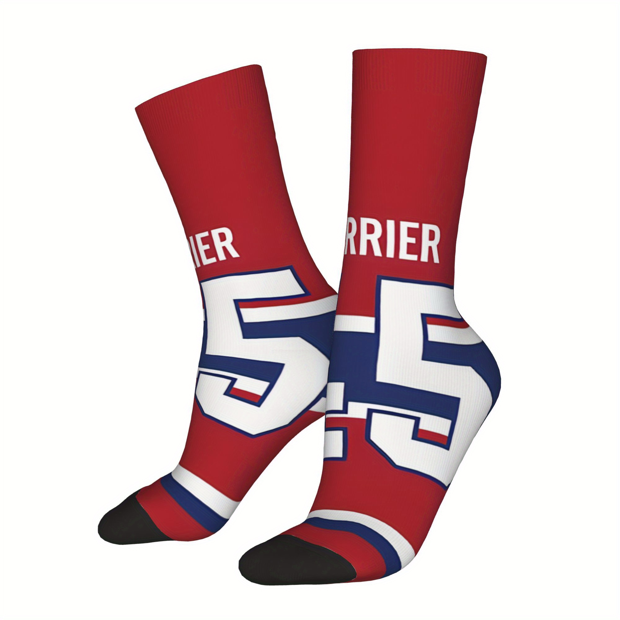 TEMU 1 Paire de Chaussettes de Compression pour Homme Carrier Jersey I Tough Hip Hop Vintage Unisexe Harajuku Couture Imprimées Originales Amusantes