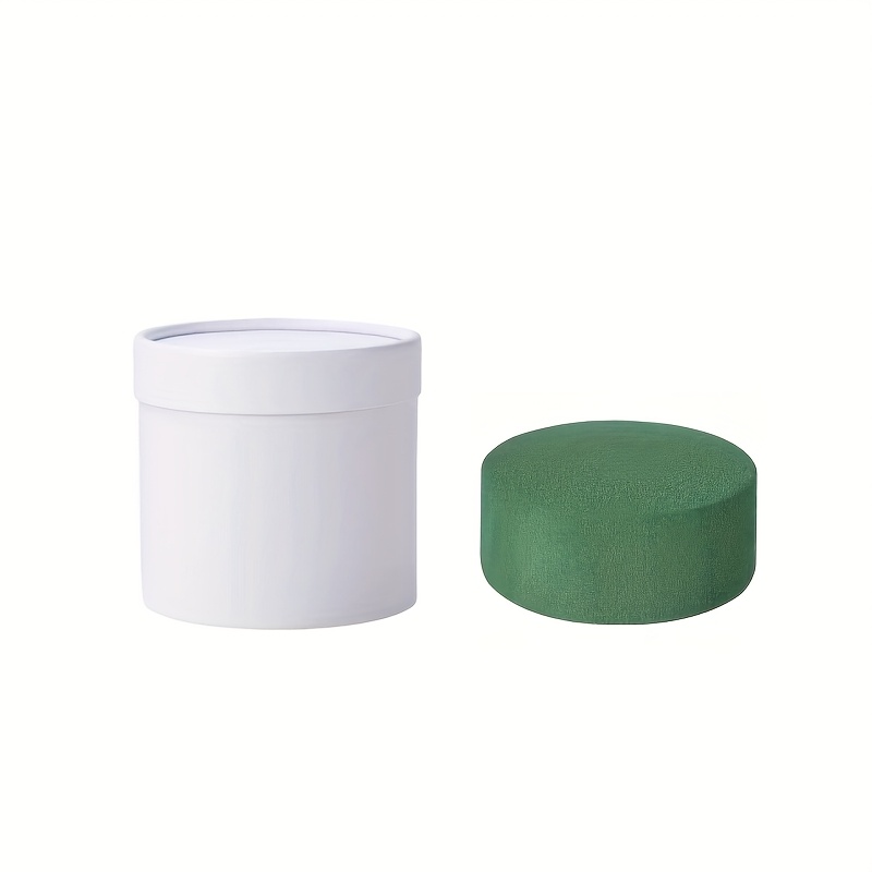 Image of 2pcs Set A Round Gift Box And A Flower Clay Gift Boxes With Lids, Floral Foam Set, Round Boxes For Flowers For Mother' S Day Bridesmaid Wedding, Arrangements And Gifts