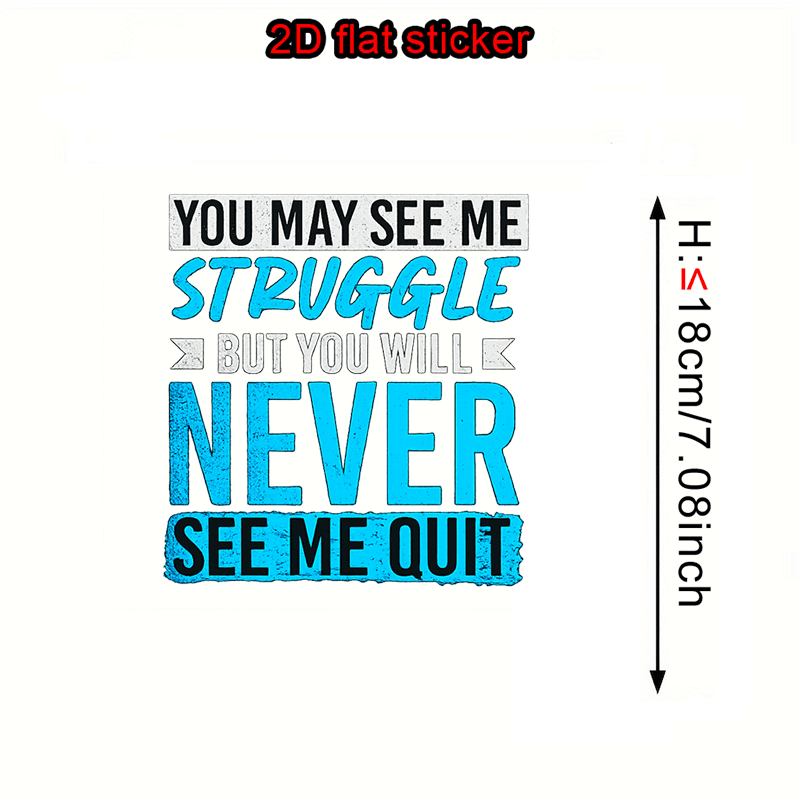 TEMU 1pc Inspirational Quotes Heat Transfer Sticker, But You Will Never Quit Elements, Iron-on Clothing Materials And Fabric Appliques, Suitable For