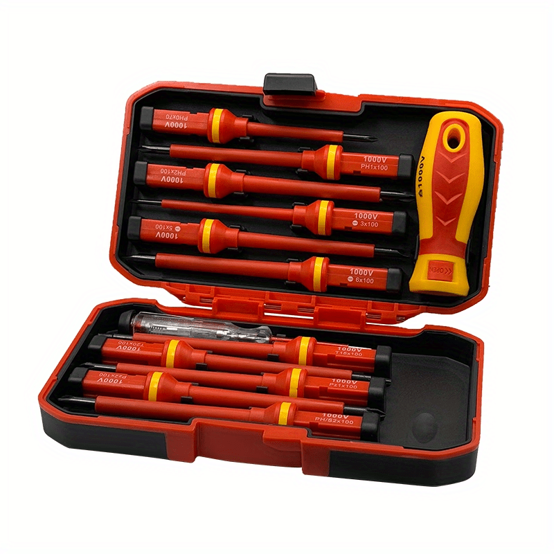 

13pcs Compact Screwdriver Set With Case - Ideal For Diy Projects & Home Improvement, Includes Hex, , & Torx Measuring Pen, Handles, Precision Screwdriver Set