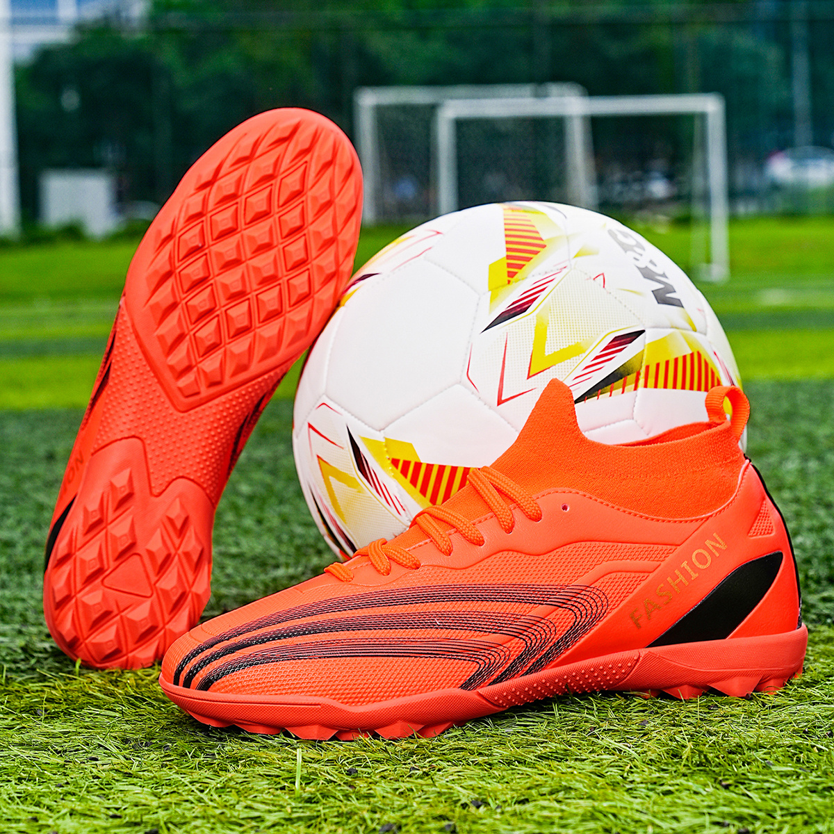 Turf Soccer Cleats for Men Low Top Lightweight Football Shoes Flat Sole  Non-Slip Training Design Indoor Outdoor Practice Comfortable Durable Mens