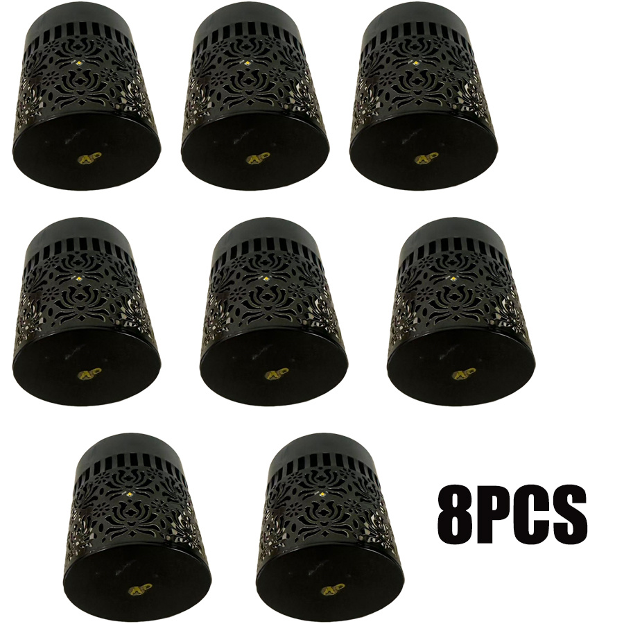 8pcs Rose Wall Landscape Garden Lawn Step Floor Statue Lamp | Solar-power Projection Light For Yard, Path, Party, Wedding, Room, Ip65, Freestanding