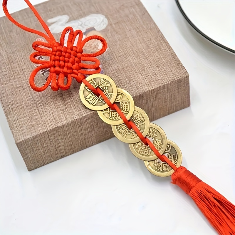 

Red Chinese Knot With 5 - Feng Shui Charm For Decor, Perfect Valentine's Day Or New Year Gift