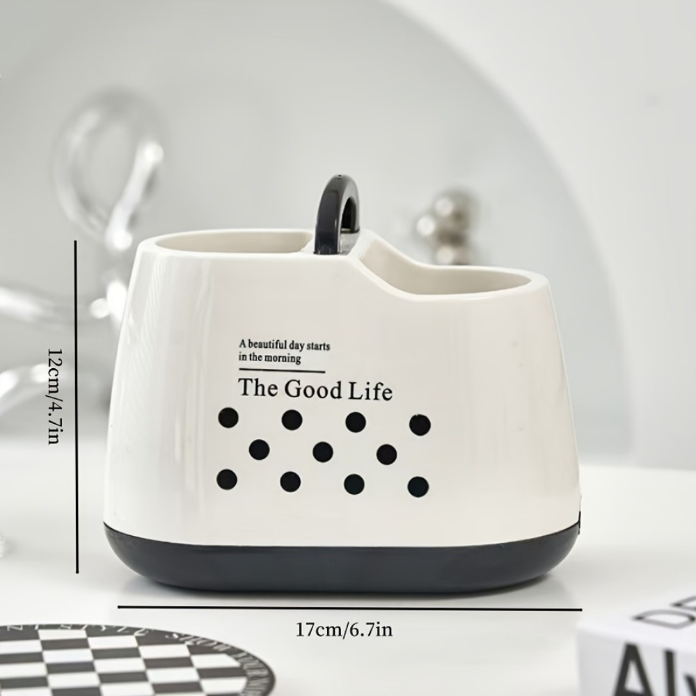 1pc A Kitchen Utensil Storage Box With High Aesthetic Value, Designed For Storing Chopsticks And Forks, Featuring A Draining Function And Detachable Design For