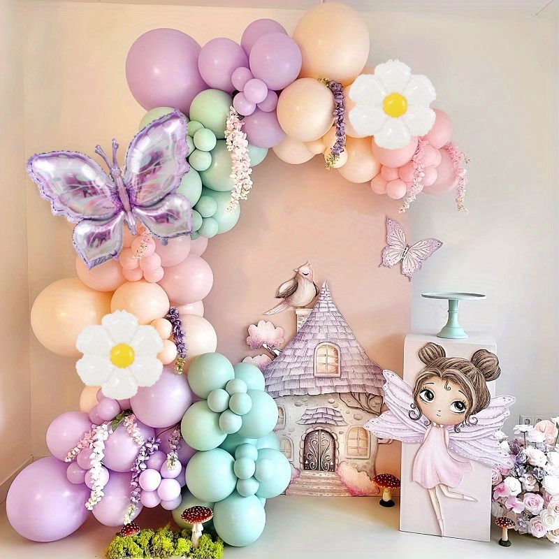 109pcs whimsical fairy tale balloon set maca pink purple Temu