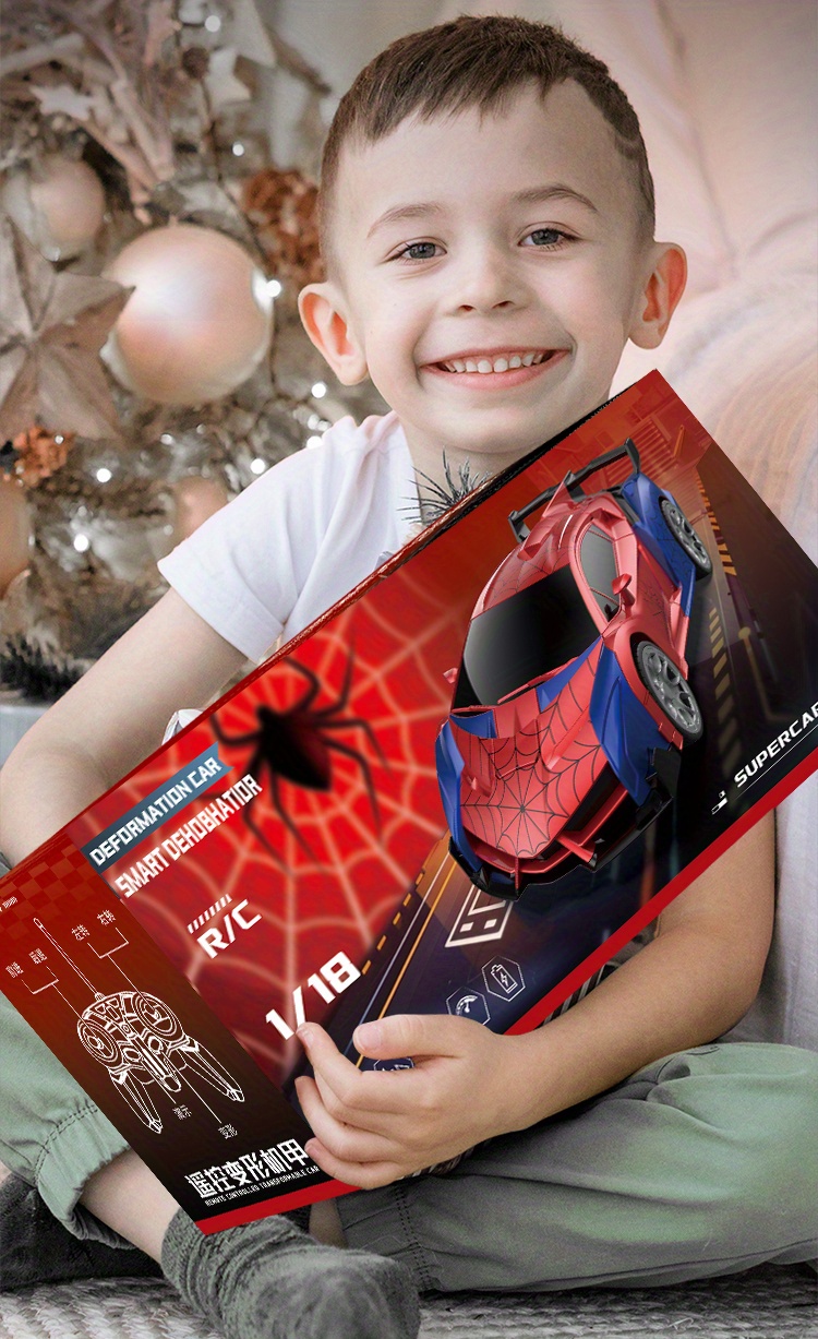 Transformer RC Car, One Key Transform 360° Rotation, 2.4Ghz RC Car 1:18 Ratio Transforming Robot, 2pcs Rechargeable Batteries, One Key Transform 360° Car Toys, For 3-12 Years Old Boys, Birthday Gift