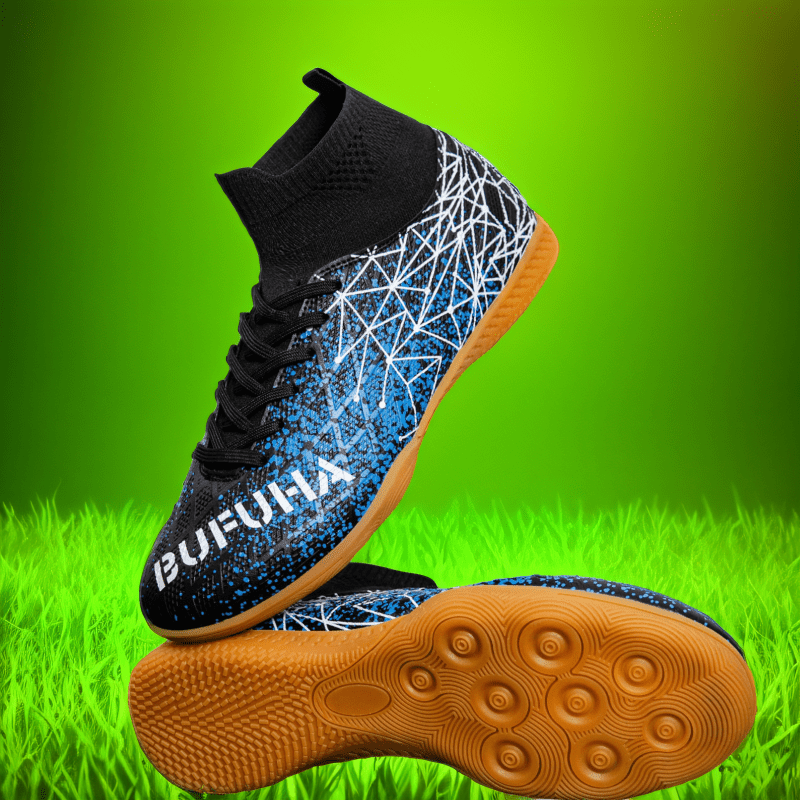 Botas de Fútbol de Entrenamiento Interior para Hombres de Caña de  Goma Antideslizante, Forro de Tela Transpirable, Zapatos de Fútbol con