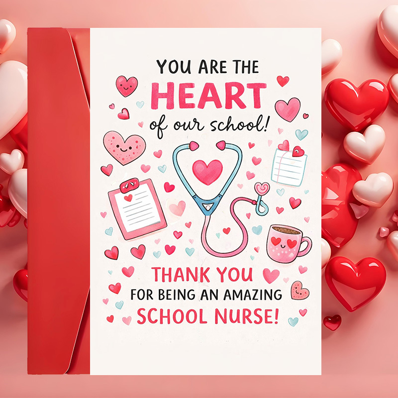 TEMU 2pcs (one Envelope And 1 Greeting Card)thank You Card For School Nurse Appreciation Perfect For Teachers Parents And Staff To Gratitude And