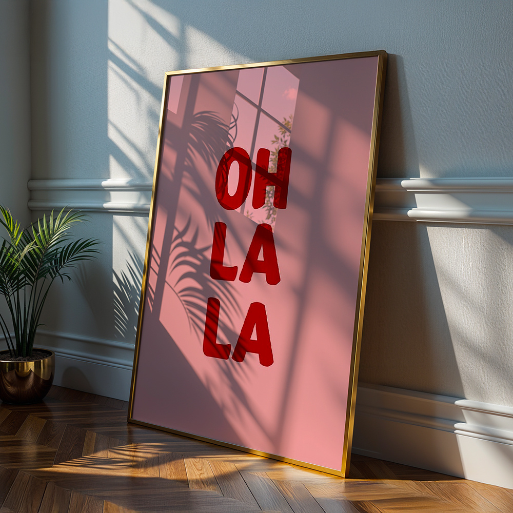 2d-flach,     französisches poster – weibliche wanddeko,   für raumdekor, einweihungsgeschenk, französischer spruch-druck, ungerahmte leinwanddekoration für  - & schlafzimmer, elegantes französisches textdesign, 2d-flach