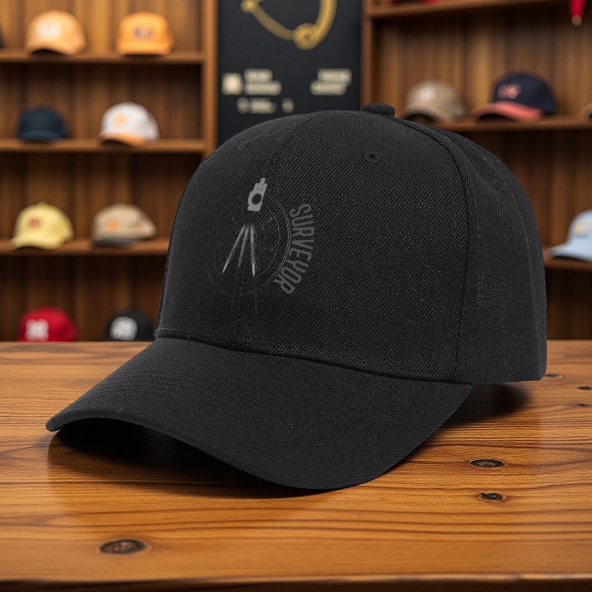 1pc   Hat with Tripod & Compass Print - Windproof  , Lightweight   Trucker Hat for Land Surveying, Hiking, Camping, Navigation - Compatible with Tripods (10 Colors  ) - Ideal for  s, Engineers,  