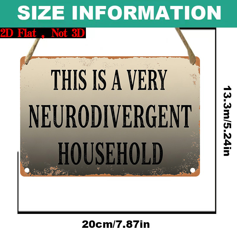 TEMU Pièce unique plate 2D (7,87 x 5,24 pouces), "Armoirie de famille de la neurodiversité - Article décoratif unique pour comprendre et défendre la