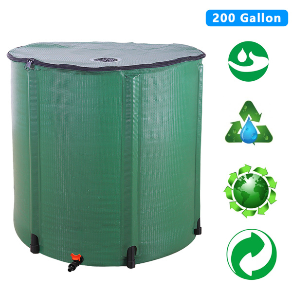[300 Gallon Portable Water Tank] High-Strength PVC Collapsible Water Storage Tank - Durable And Portable Green Outdoor Rainwater Collector, Multi-Purpose for Gardening, Car Washing And More, Garden Water Storage 1