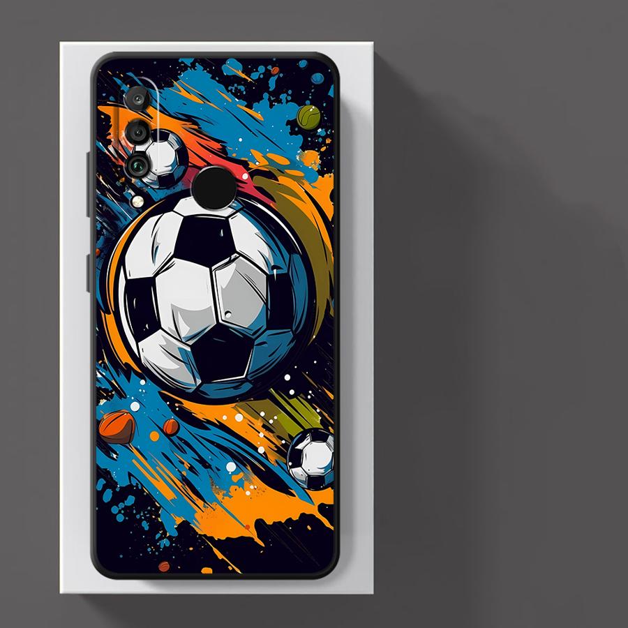 TEMU Phone Case - Fun Cartoon-style Football Phone Case Designed For For Huawei Models Including P20 Pro, 2019, P40 Lite, P30 Lite, P20 Lite, And P30