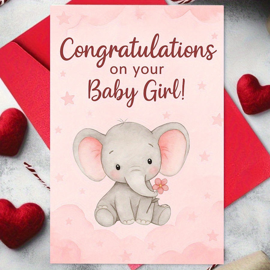 Adorable Elephant-Themed Card for New Parents