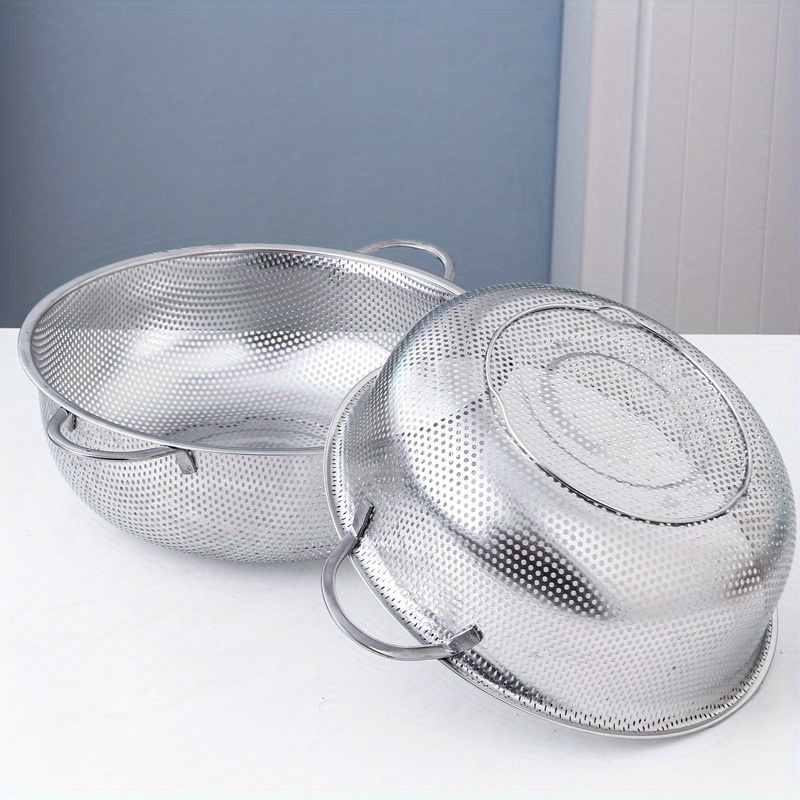 

Stainless Steel Colander With Lid, Drainer Basket, Food-safe Mesh Strainer For Kitchen Use