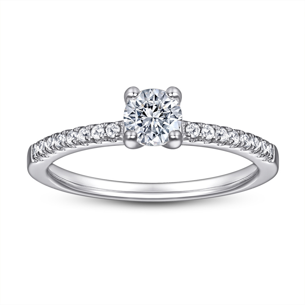 Men's S925 Moissanite Beaded Trim Eternity Ring, Trendy Statement Accessory