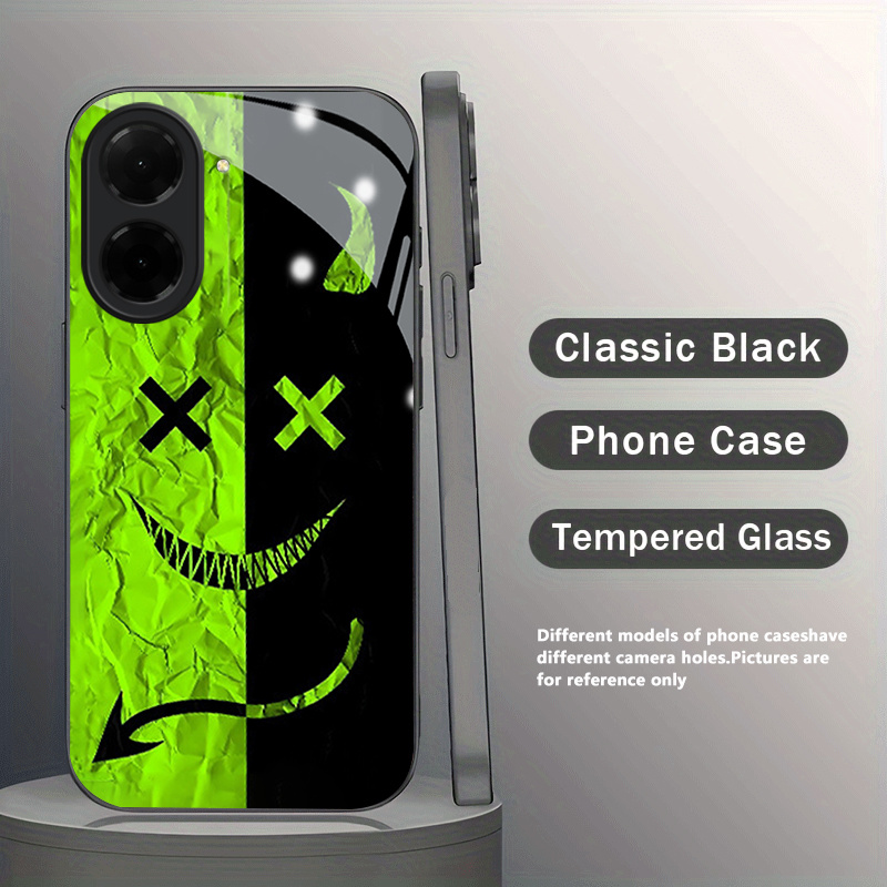 TEMU Phone Case - Easy And High-end Black And Green Patterns For Redmi A5 4g/a4/a3/a3 Pro/a3x/a2/a2 /a1/a1  Tempered Glass Phone Case