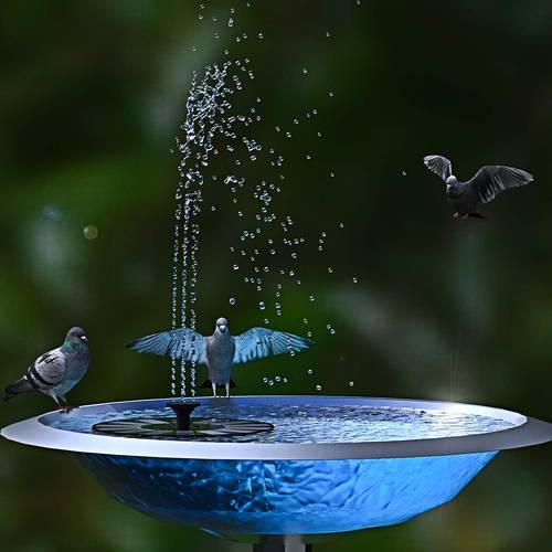 solar powered bird bath fountain pump 1 7w solar panel with 6 nozzles 6 3 inch free standing floating fountain for garden pond pool durable plastic black outdoor decor solar bird bath fountain