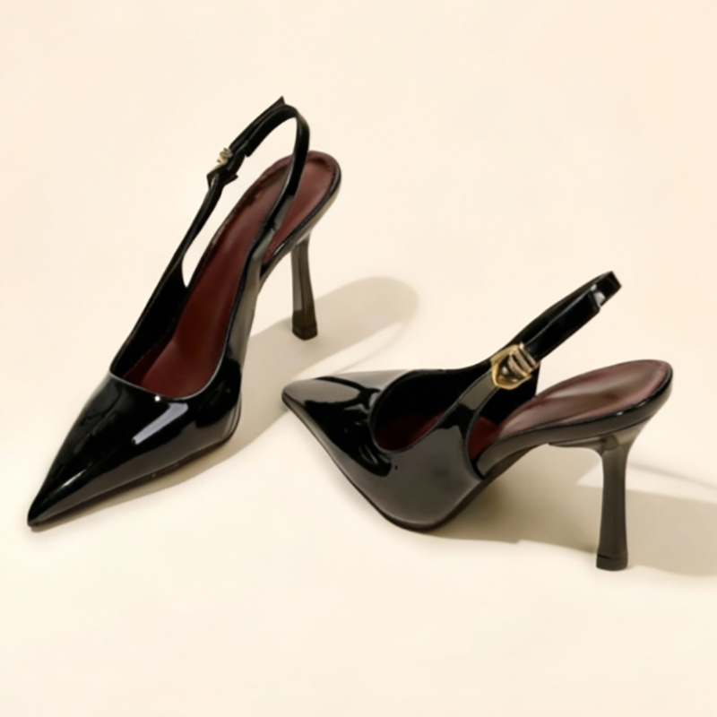 TEMU à Bout Pointu pour Femme avec Lanières à la Cheville, Chaussures de Soirée Élégantes et Exquises, Légères et Polyvalentes pour les Quotidiens