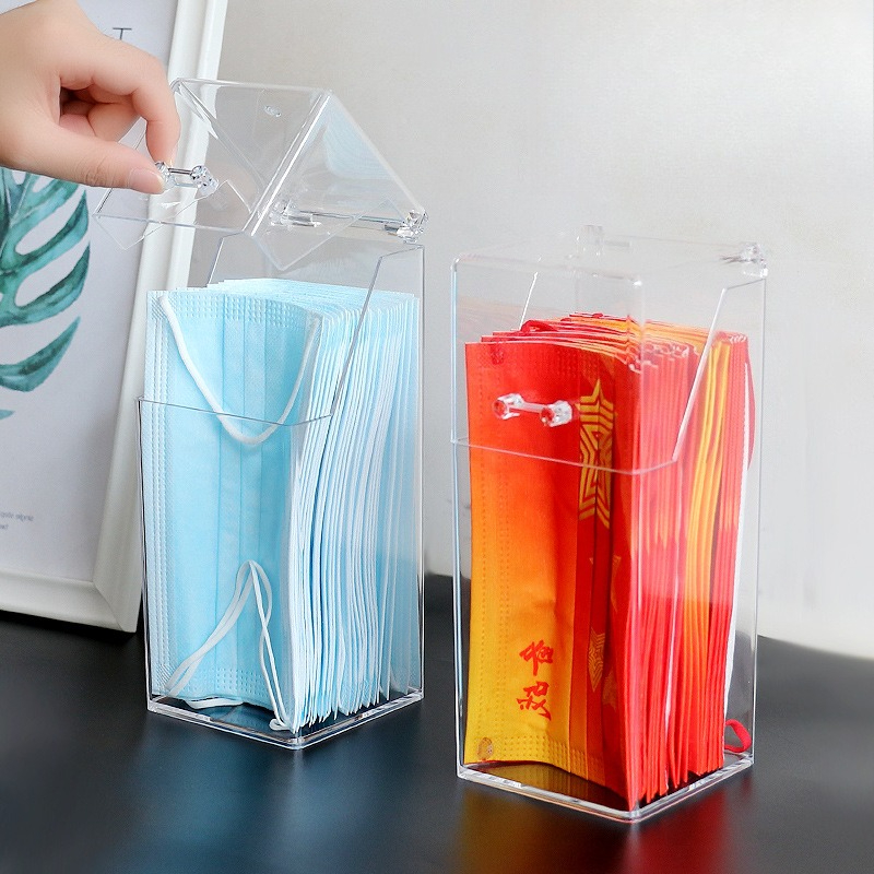 TEMU Pot à Pinceaux de Cosmétique avec Couvercle, Boîte de Rangement Transparente en Acrylique pour Pinceaux, Organisateur de Cosmétiques