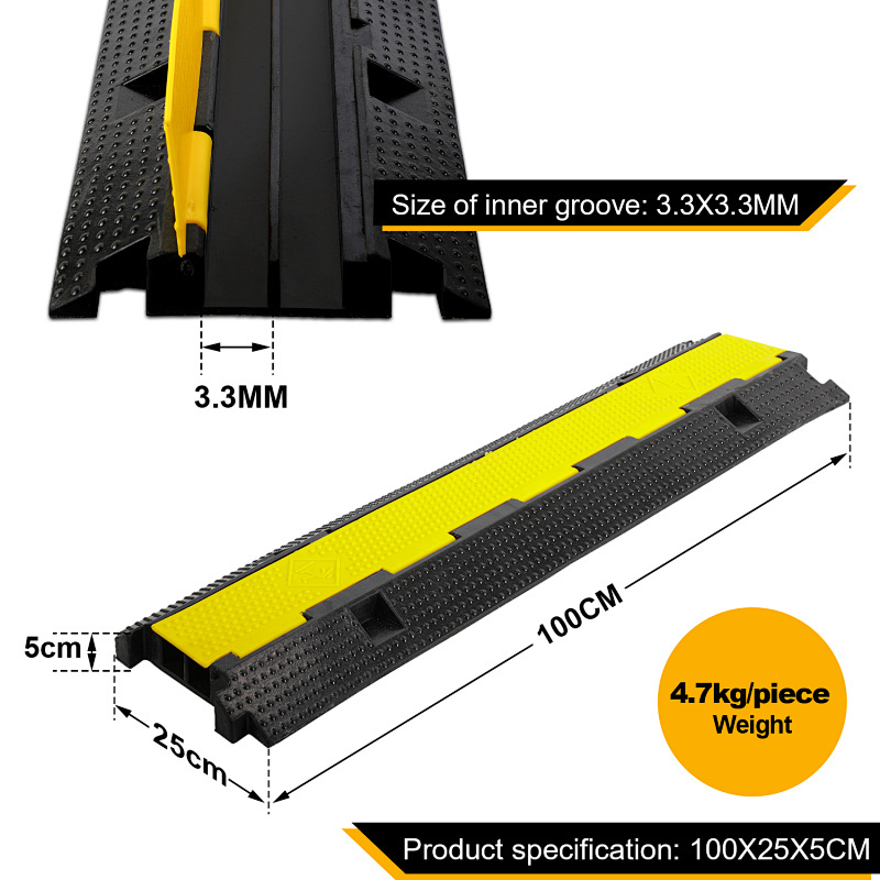 3pcs Cable Bridge Lorry/car Cable Protection Cable Bridge Hose Bridge Ramp Bridge Cable Duct Drive-over Channel