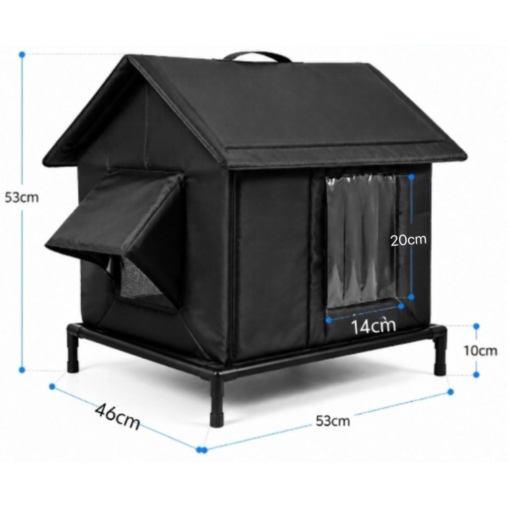 TEMU Outdoor Pet House, Elevated And Ventilated Dog House, Suitable For , Outdoor Sun-resistant, Rainproof For Small And Medium Dogs