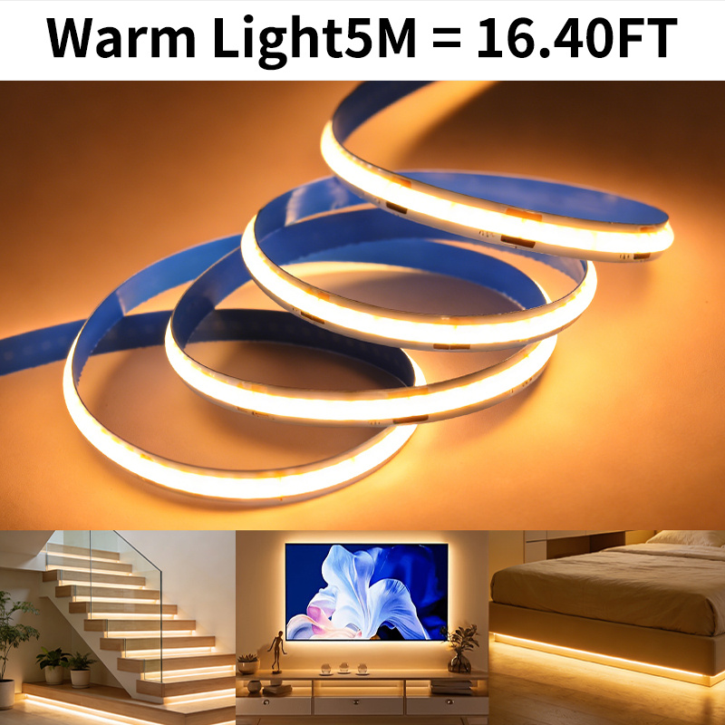Image of Smart Cob Led Strip Lights, Usb Plug-in With Manual Switch, No-drill Linear Light For Kitchen Cabinet, Closet, Desk, Mirror Christmas Halloween Decor, Easy Seamless Lighting