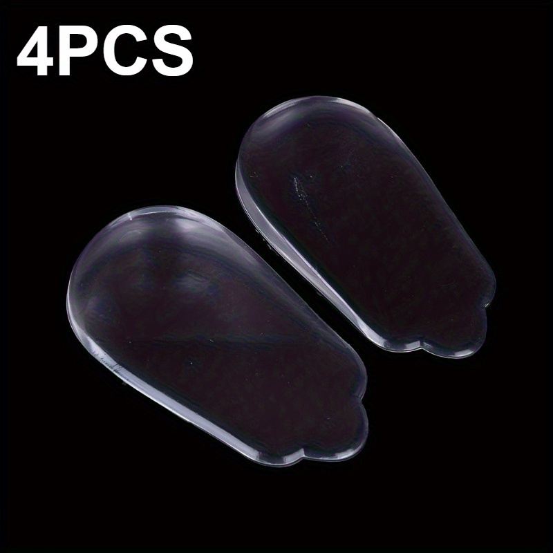 Image of 4pcs Silicone X/o Leg Pads - Transparent Heel Cup Insoles, For Flat Feet, Comfortable Gel Pillow And Foot Pads