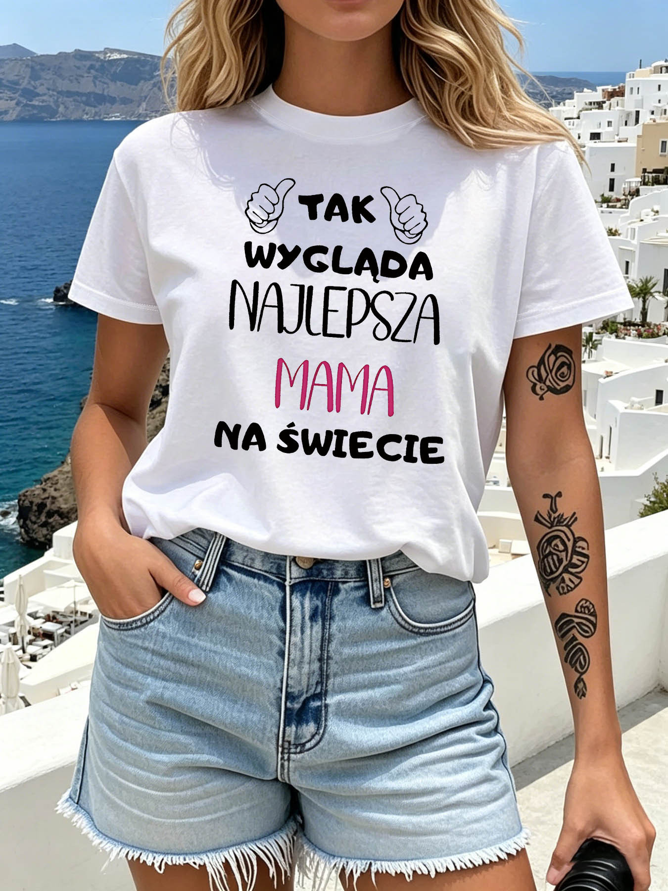 polish the   in   print t shirt short sleeve crew neck casual top for   womens clothing