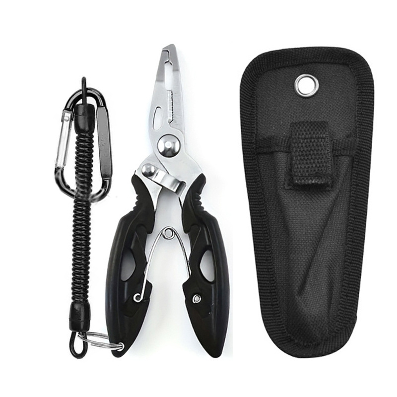 TEMU Set di 3 pinze da pesca, strumento in acciaio inossidabile per rimuovere ami da pesca, tagliafili multifunzionale, apribottiglie ad anello ,