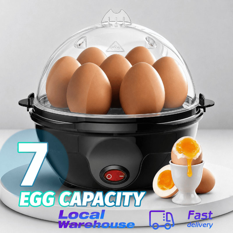 TEMU Electric Egg Steamer Maker, 7-capacity Boiler For Soft Medium Hard Boiled Eggs, -touch Control Egg Poacher, Compact Countertop Egg Cooker,