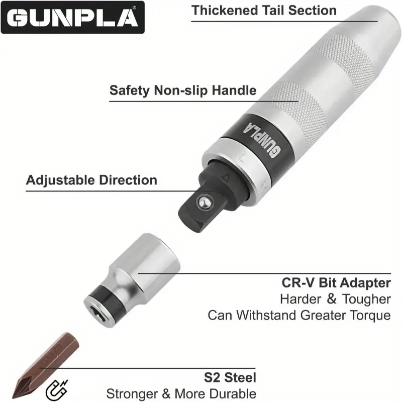 12pcs heavy-duty industrial impact screwdriver set - manual operation, no power required - with phillips/slotted/hex drivers, ratchet mechanism - for automotive, construction, manufacturing - durable 40cr alloy steel construction - ideal for professionals & diy projects, impact drivers, automotive maintenance, precision tools, power tool alternative, professional mechanics, construction workers Product details 2
