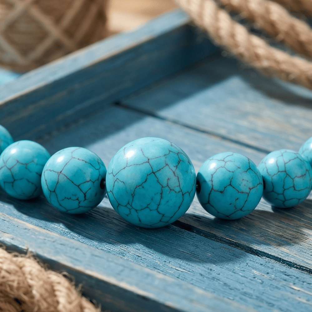 Bohemian Style Turquoise Round Bead Women's Necklace