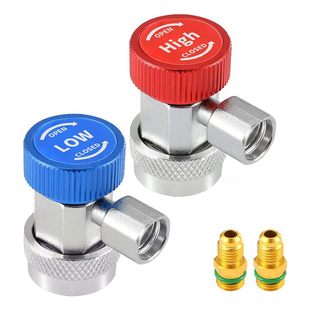 TEMU 2pcs R134a Refrigerant Adapter, Adjustable R134a Quick Coupler Adapters For Ac Fittings, And Lp Connectors