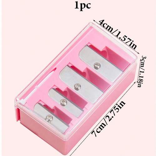 pink high end 4 hole eyeliner eyebrow pencil makeup pen set with pencil sharpener convenient multifunctional portable pen holder 1pc