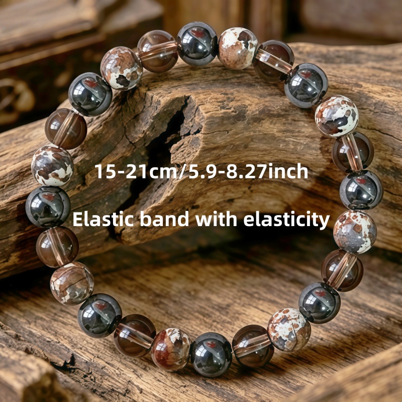 National Painting Stone Wealth Bracelet, Earth Tone Bohemian Style