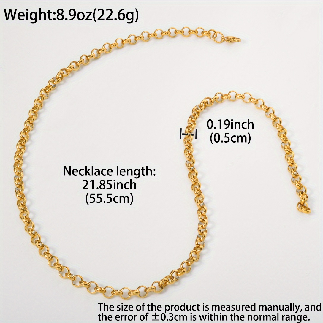 Vintage Round Link Chain Necklace