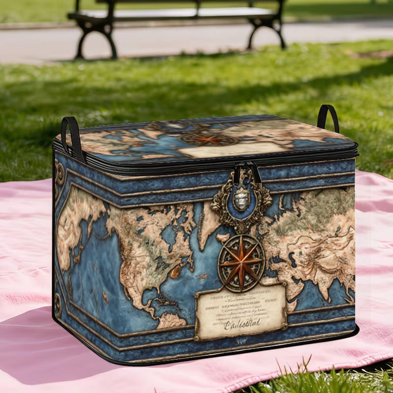     storage trunk featuring intricate   and ornate metallic detailing this decorative chest offers a sophisticated solution for organizing   blending   exploration aesthetics with elegant
