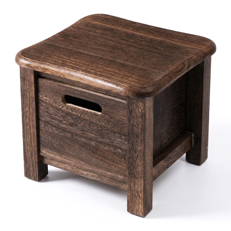 Image of Storage Ottoman Footrest With Drawer, Footstool Step Stool For Living Room And Bedroom, Portable Storage Ottoman Footboards For Adults, Shoe Stool