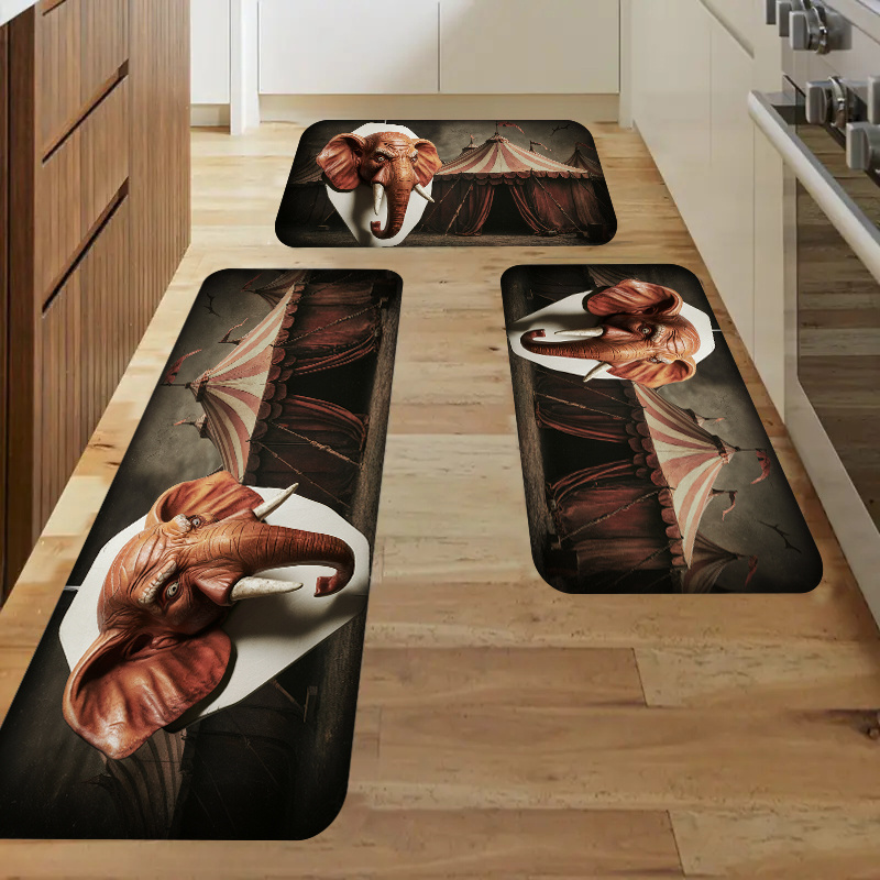 Elephant Decorative Home Carpet, Anti-Slip, 2024 Carpet, Rug, Kitchen mat